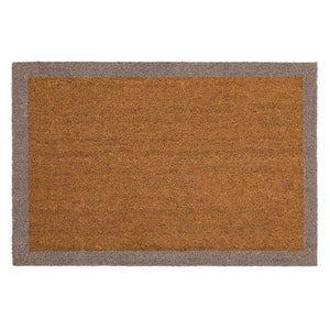 Taupe Border Coir Doormat- made from 100% coconut husk fibres with an eco-friendly backing.