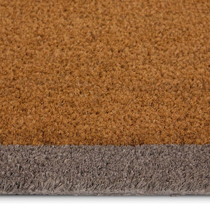 Taupe Border Coir Runner- made from 100% coconut husk fibres with an eco-friendly backing.