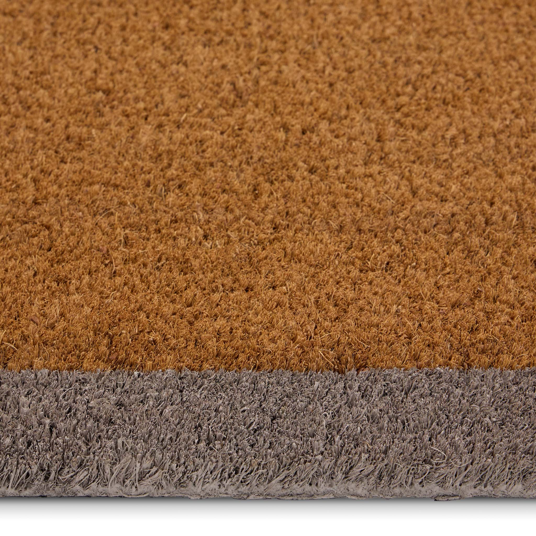 Taupe Border Coir Runner- made from 100% coconut husk fibres with an eco-friendly backing.