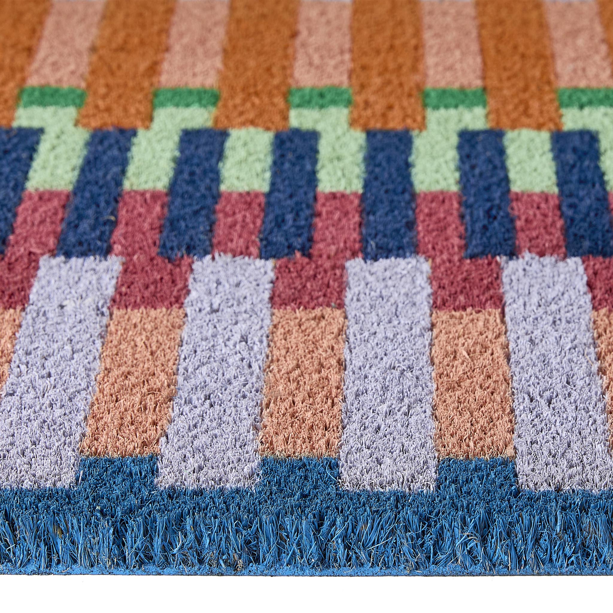 Bright Broken Stripe Coir Doormat