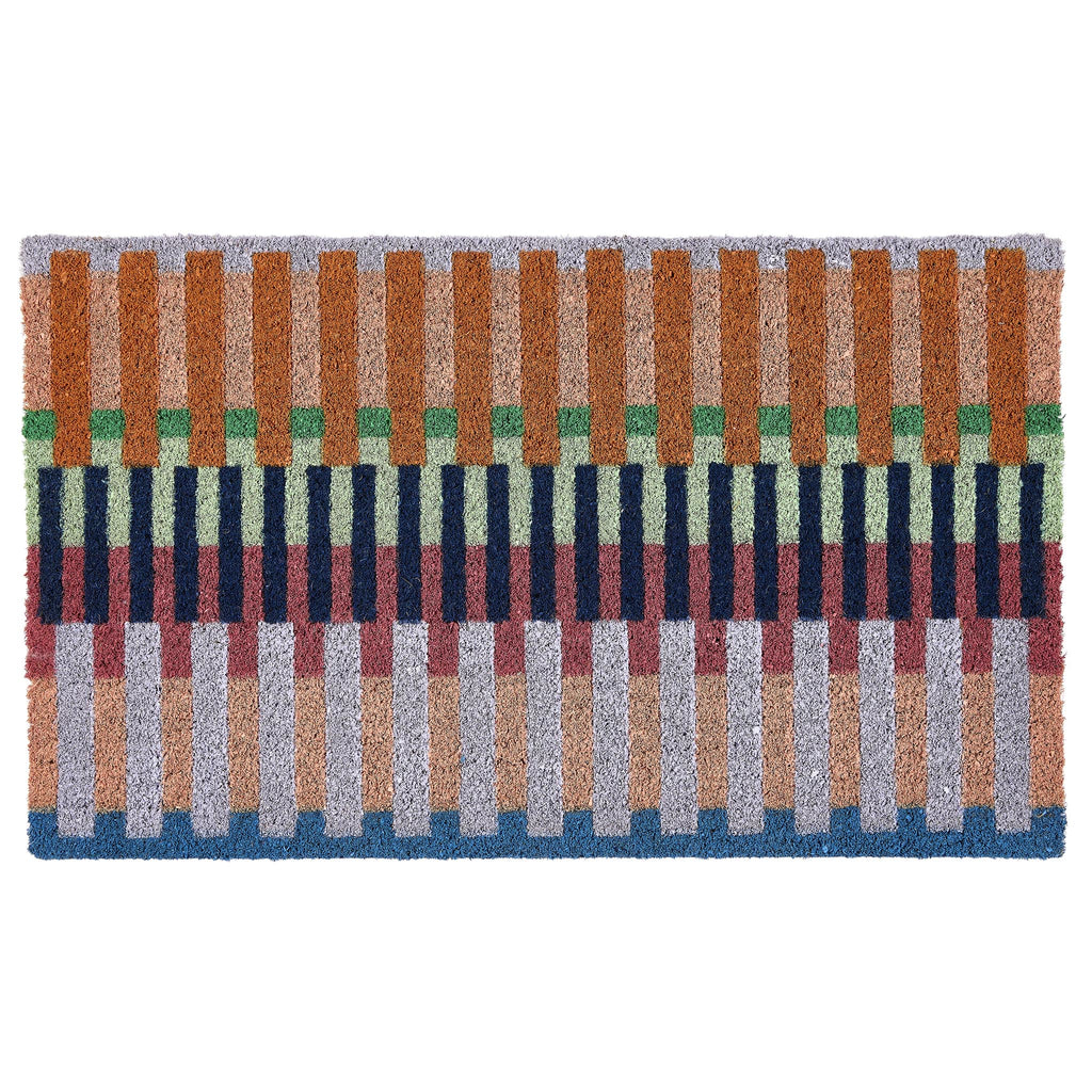 Bright Broken Stripe Coir Doormat