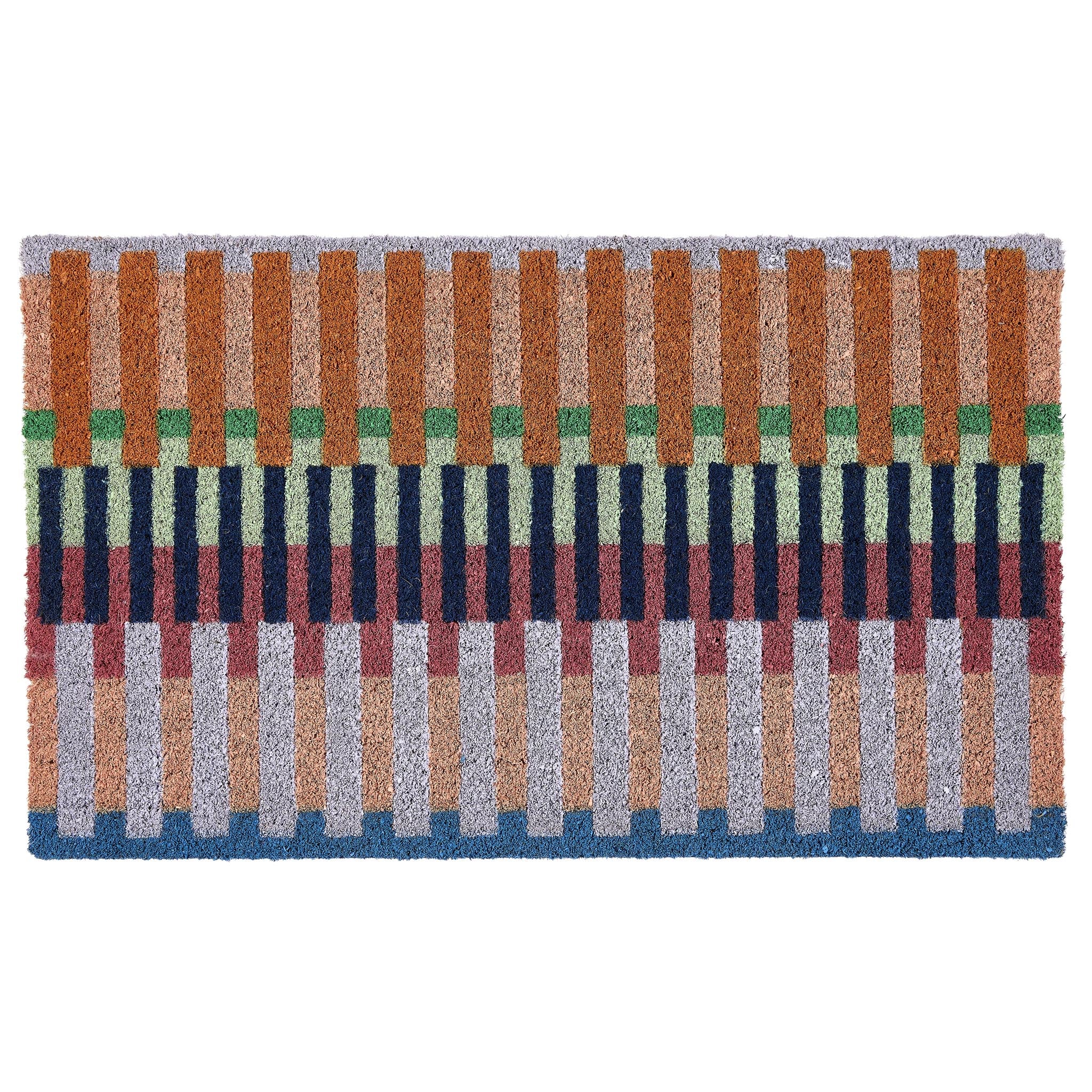 Bright Broken Stripe Coir Doormat