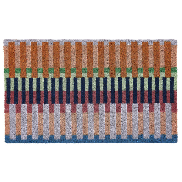 Bright Broken Stripe Coir Doormat