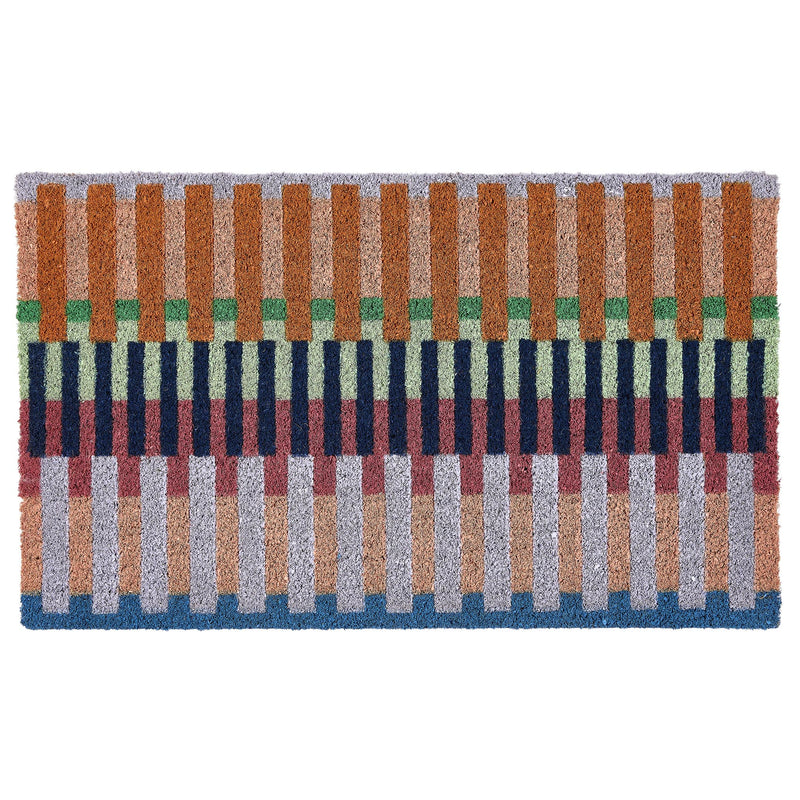 Bright Broken Stripe Coir Doormat