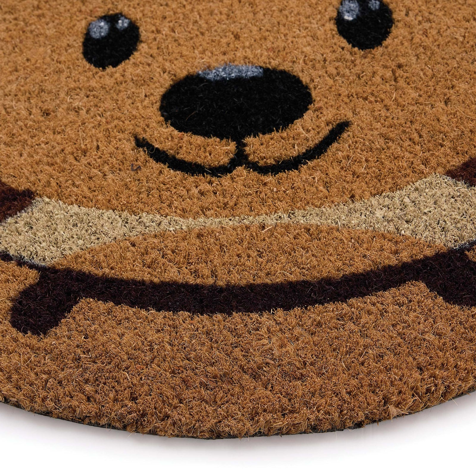 Hedgehog Circle Coir Doormat. Made from 100% natural coconut husk fibres featuring a circle hedgehog design. 