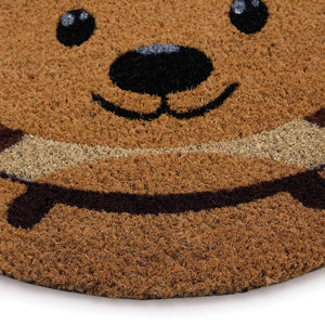 Hedgehog Circle Coir Doormat. Made from 100% natural coconut husk fibres featuring a circle hedgehog design. 
