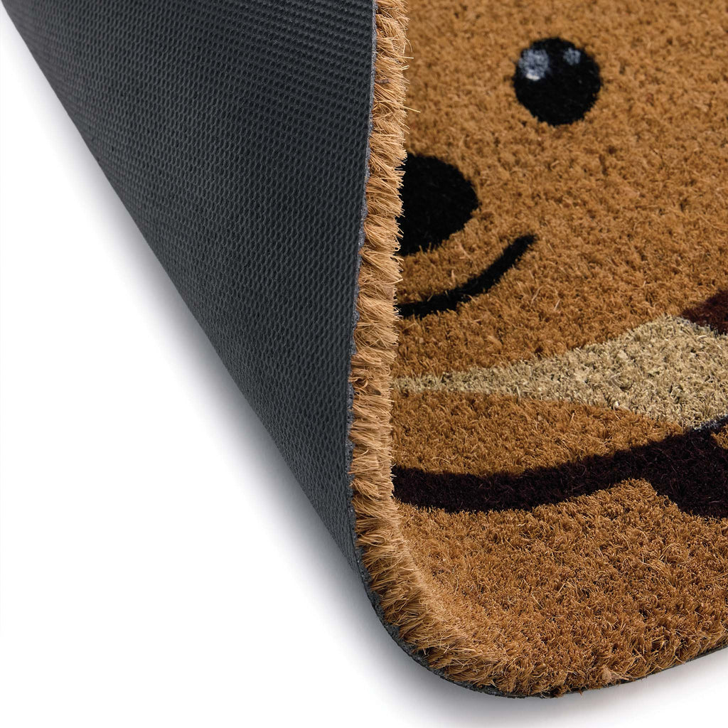 Hedgehog Circle Coir Doormat. Made from 100% natural coconut husk fibres featuring a circle hedgehog design. 