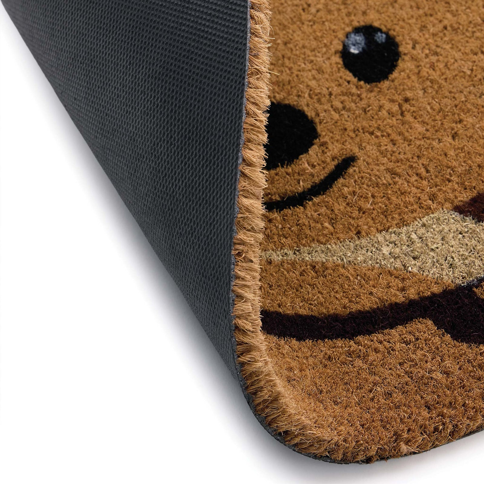 Hedgehog Circle Coir Doormat. Made from 100% natural coconut husk fibres featuring a circle hedgehog design. 