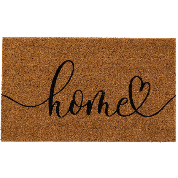 Home Script Coir Doormat- made from 100% coconut husk fibres with an eco-friendly backing.