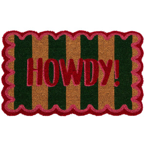 Howdy Stripe Coir Doormat- made from 100% coconut husk fibres with an eco-friendly backing.