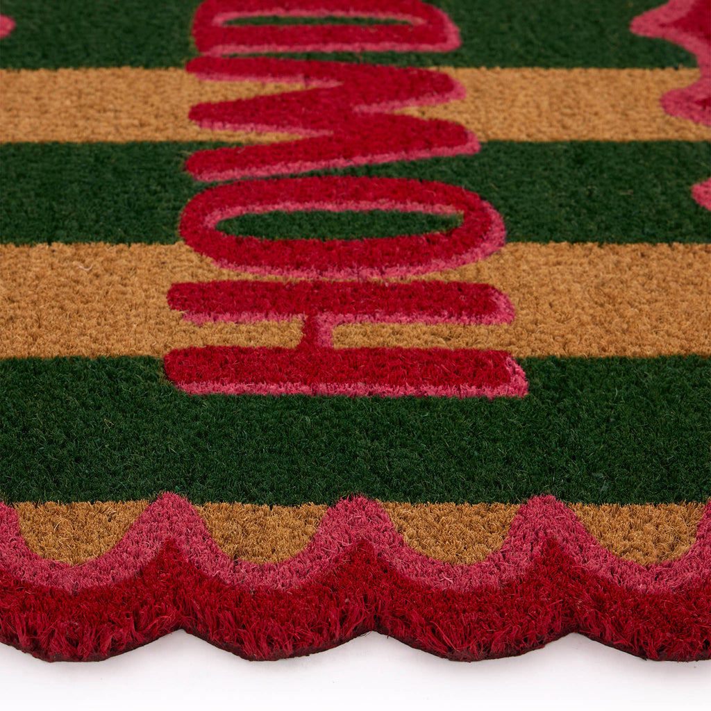 Howdy Stripe Coir Doormat- made from 100% coconut husk fibres with an eco-friendly backing.