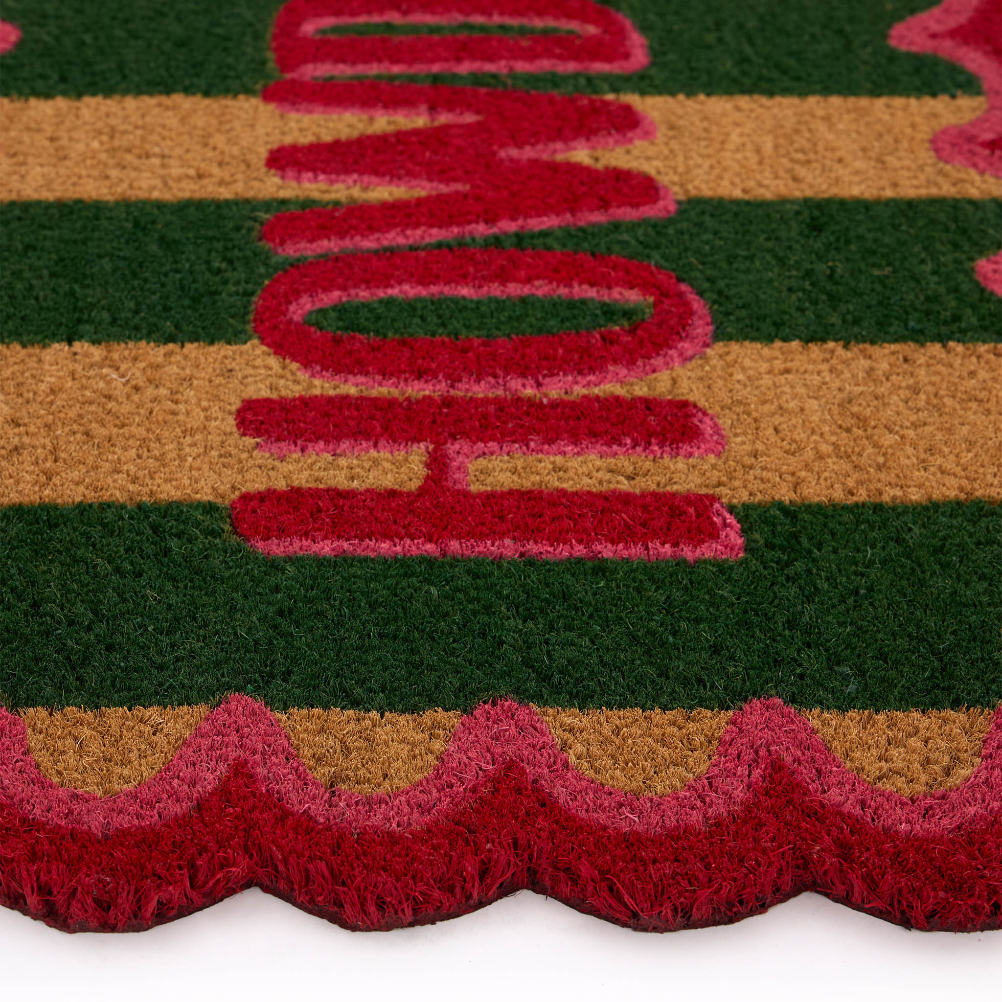 Howdy Stripe Coir Doormat- made from 100% coconut husk fibres with an eco-friendly backing.