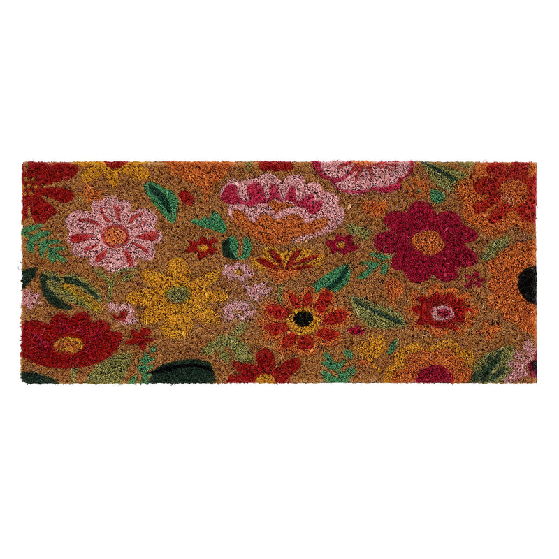 Coir Insert Bright Blooms Doormat- made from 100% coconut husk fibres with a eco-friendly latex backing. 