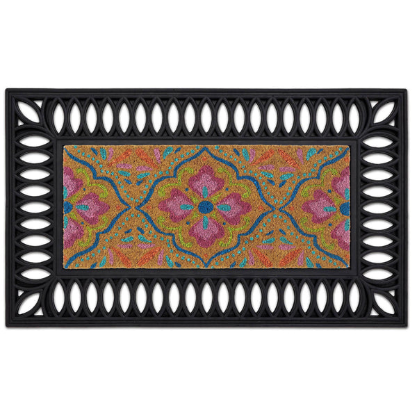 Coir Insert Bright Tile Mat Doormat