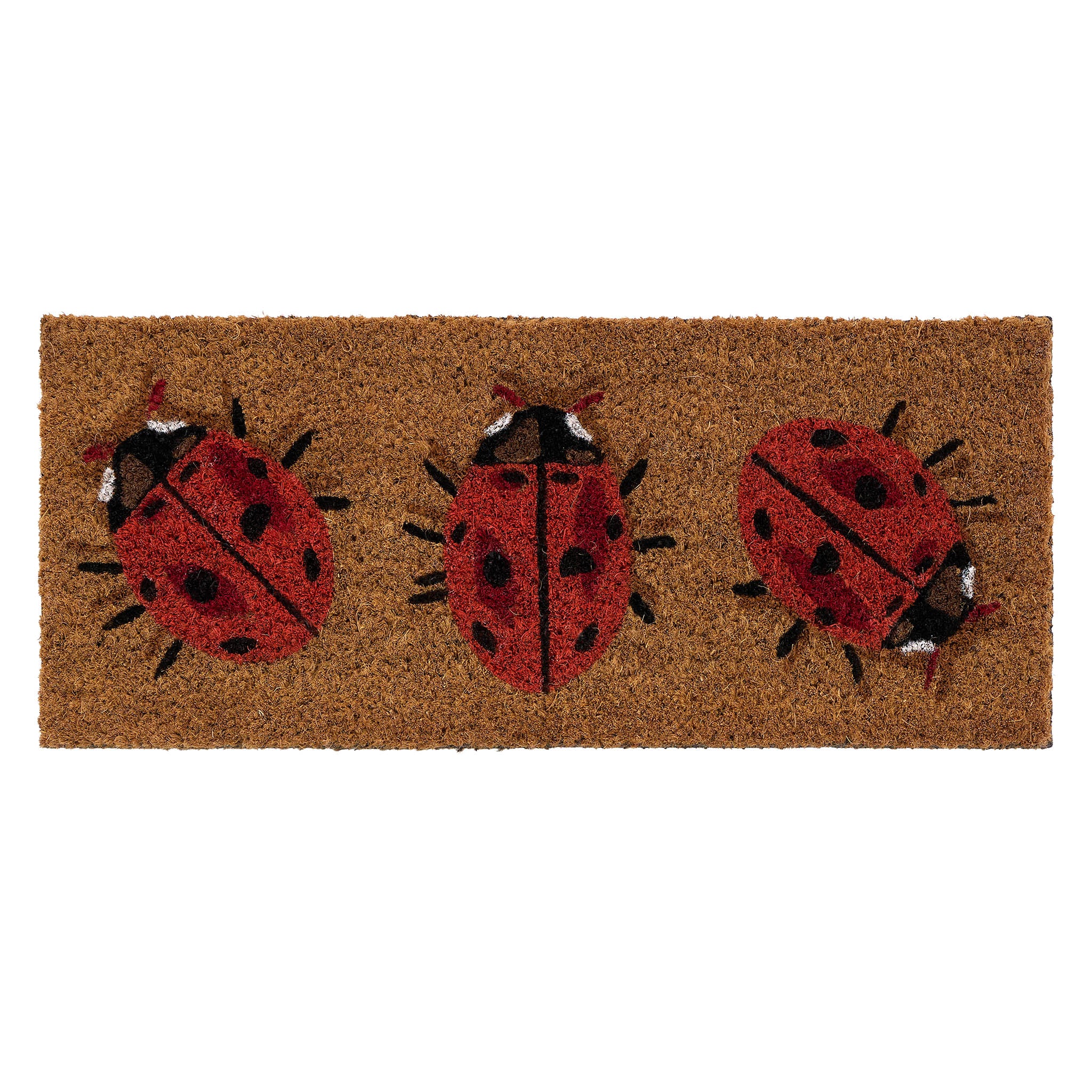 Coir Insert LadyBird Doormat- made from 100% coconut husk fibres with an eco-friendly backing.