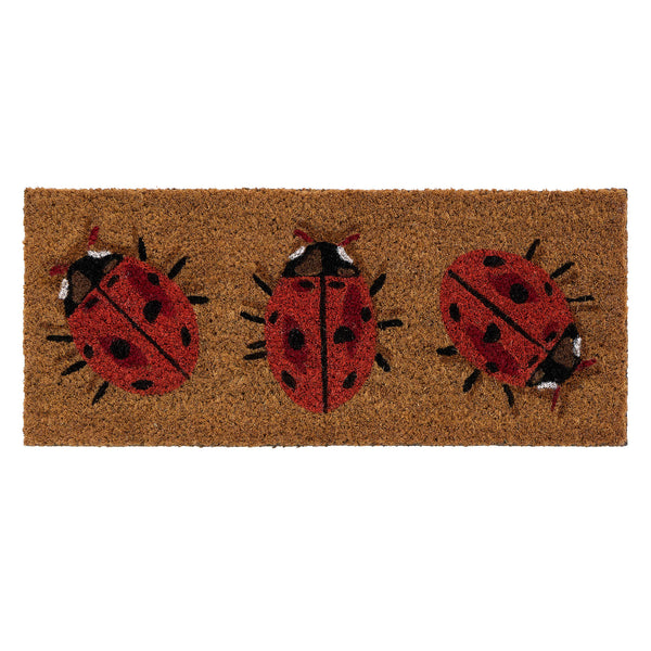 Coir Insert LadyBird Doormat- made from 100% coconut husk fibres with an eco-friendly backing.