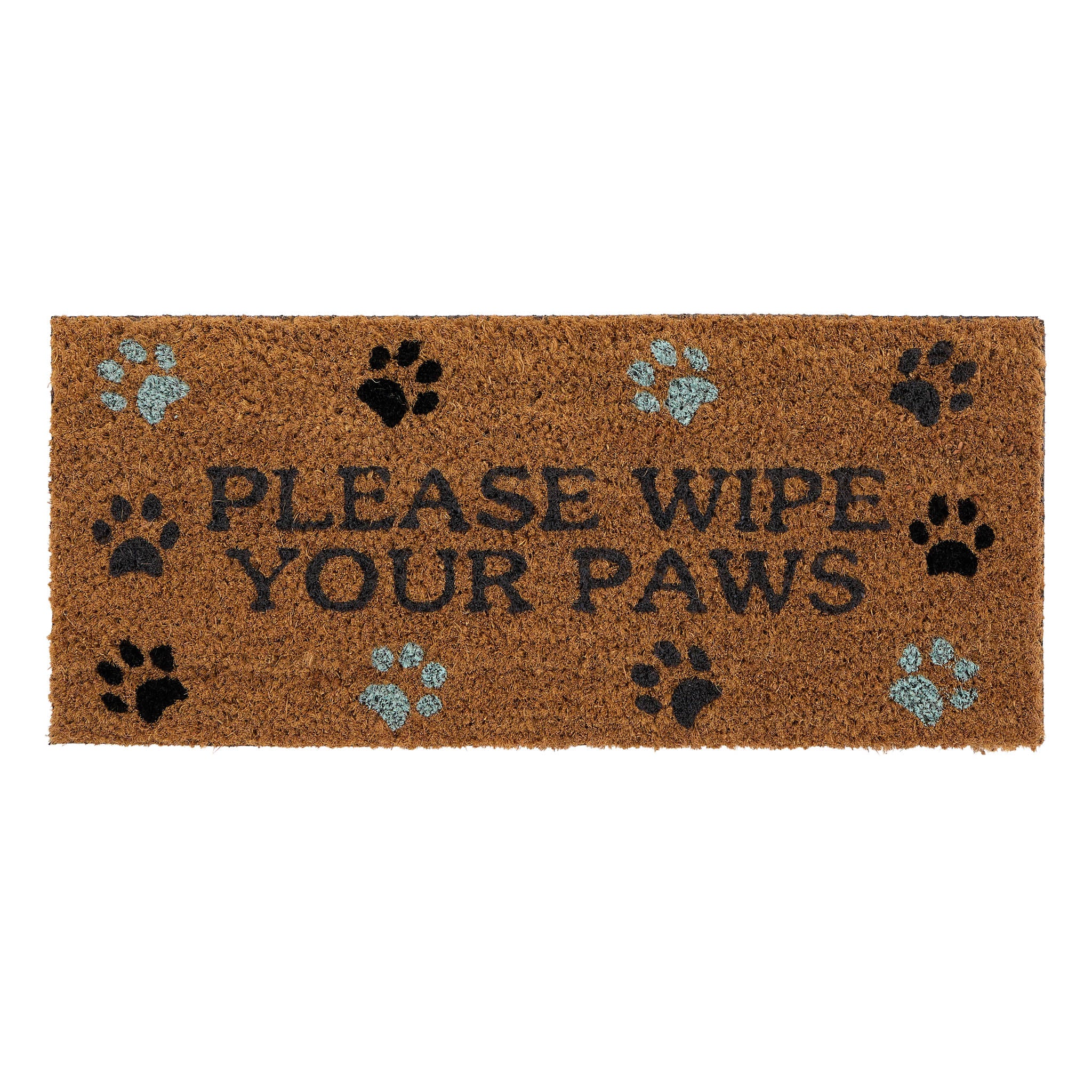 Coir Insert Please Wipe Your Paws Doormat- made from 100% coconut husk fibres with a latex backing. 