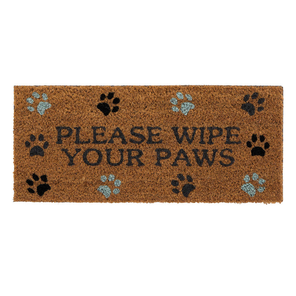 Coir Insert Please Wipe Your Paws Doormat- made from 100% coconut husk fibres with a latex backing. 