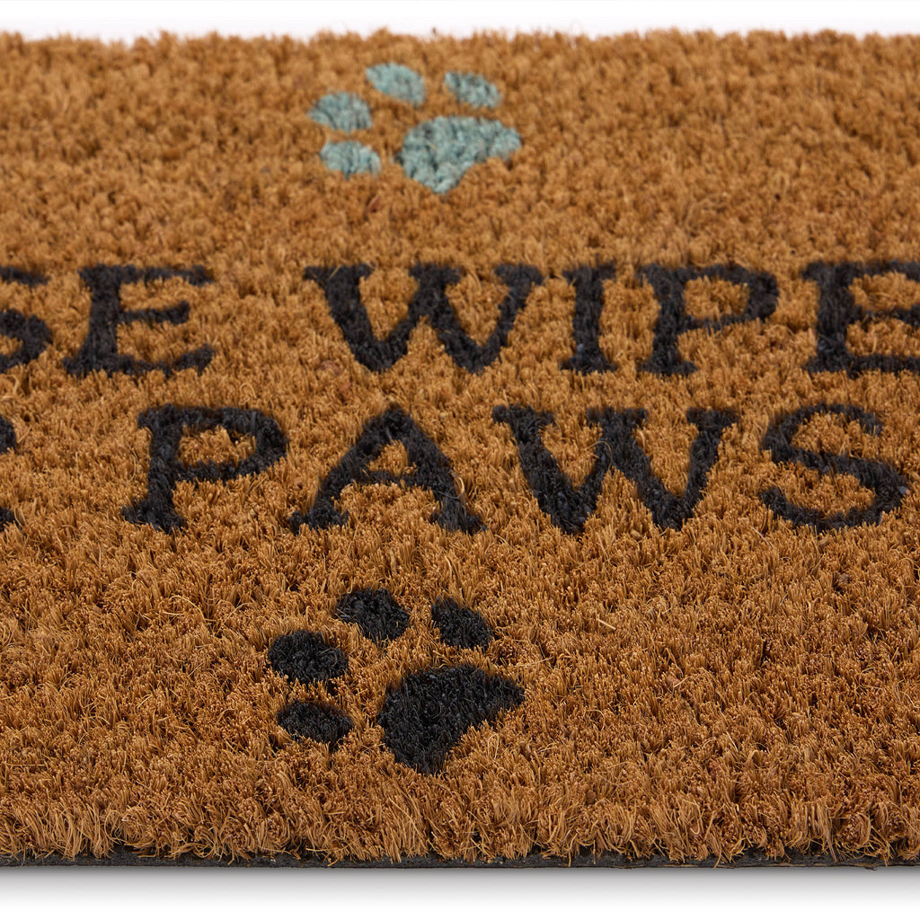 Coir Insert Please Wipe Your Paws Doormat- made from 100% coconut husk fibres with a latex backing. 