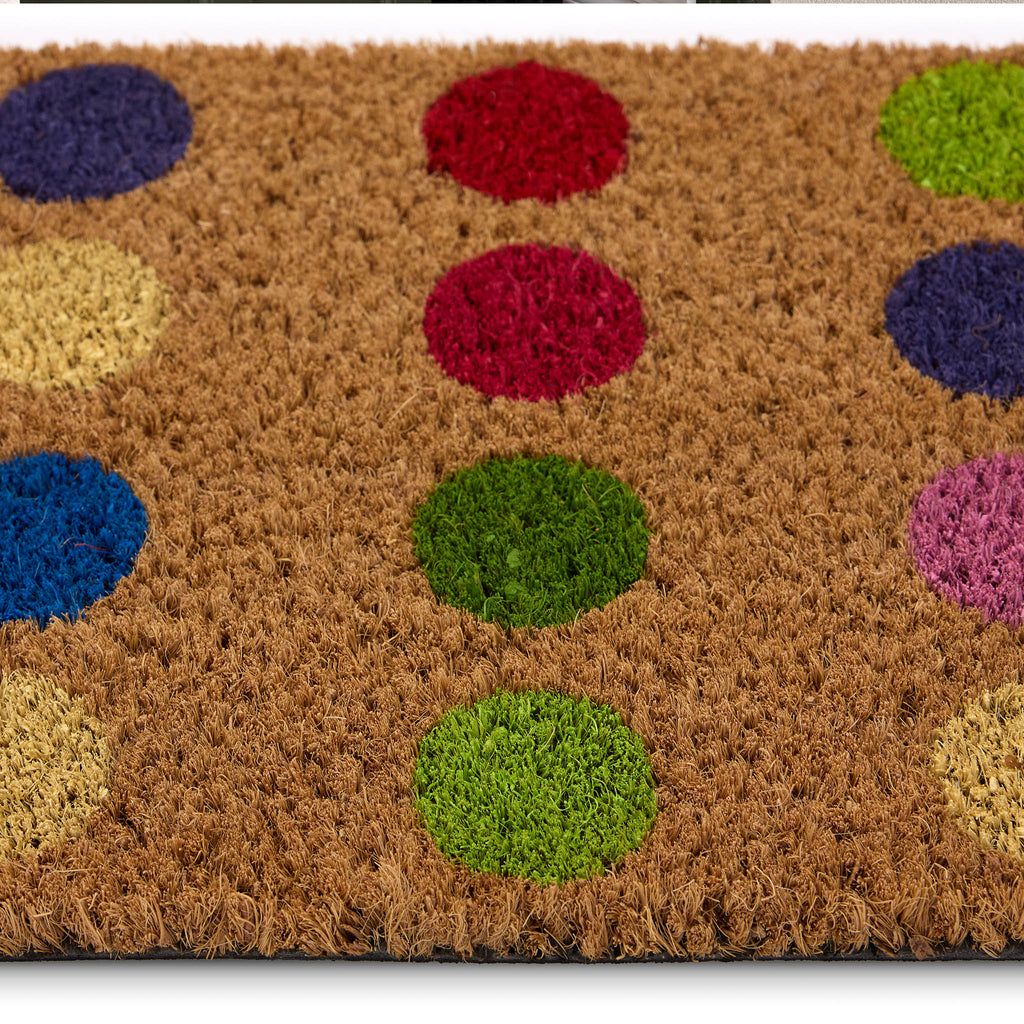 Coir Insert Spots Doormat — made from 100% coconut fibres with an eco-friendly latex backing.