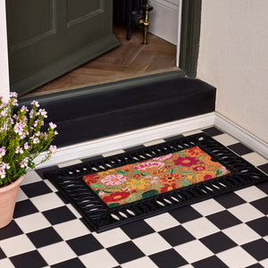 Coir Insert Bright Blooms Doormat- made from 100% coconut husk fibres with a eco-friendly latex backing. 