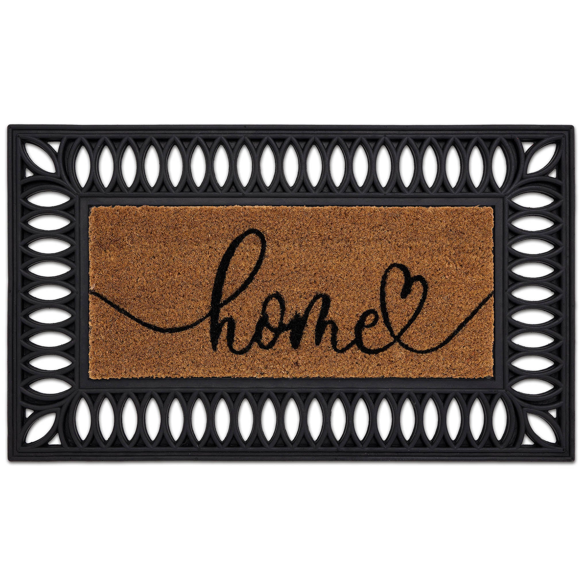 Coir Insert Home Script Doormat- made from 100% coconut husk fibres with a latex backing. 