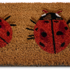 Coir Insert LadyBird Doormat- made from 100% coconut husk fibres with an eco-friendly backing.