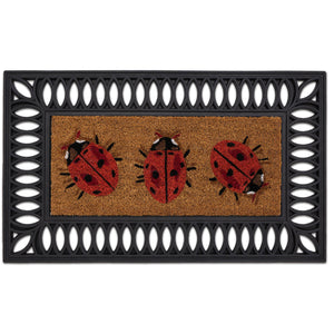 Coir Insert LadyBird Doormat- made from 100% coconut husk fibres with an eco-friendly backing.
