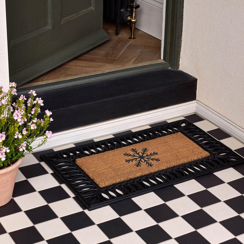 Christmas Coir Insert Snowflake Doormat