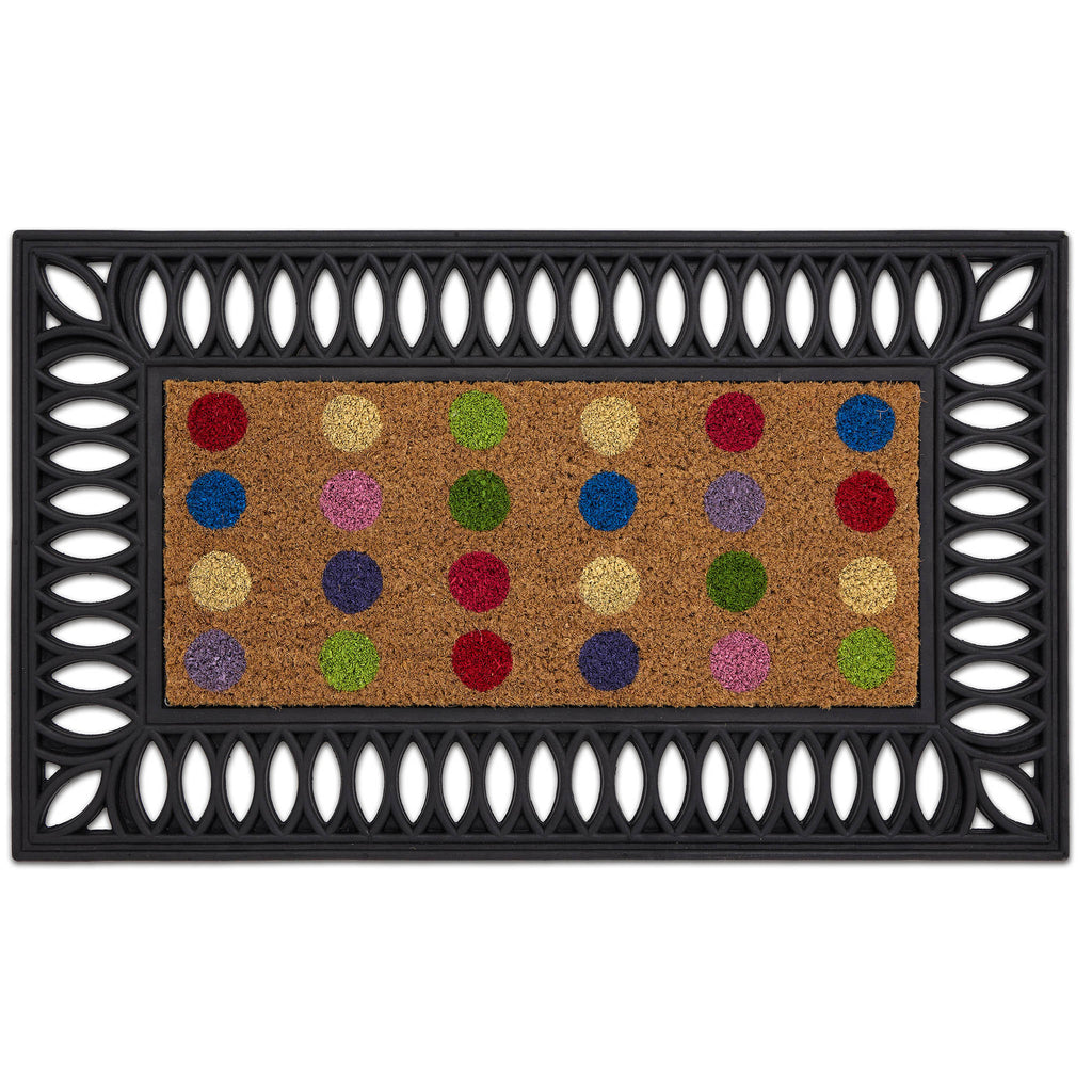 Coir Insert Spots Doormat — made from 100% coconut fibres with an eco-friendly latex backing.