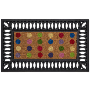Coir Insert Spots Doormat — made from 100% coconut fibres with an eco-friendly latex backing.