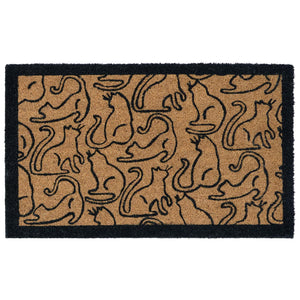 Outline Cats Coir Doormat