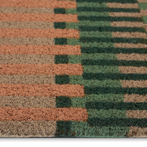 Pastel Broken Coir Stripe Doormat- made from natural coconut fibres featuring a broken stripe pattern.