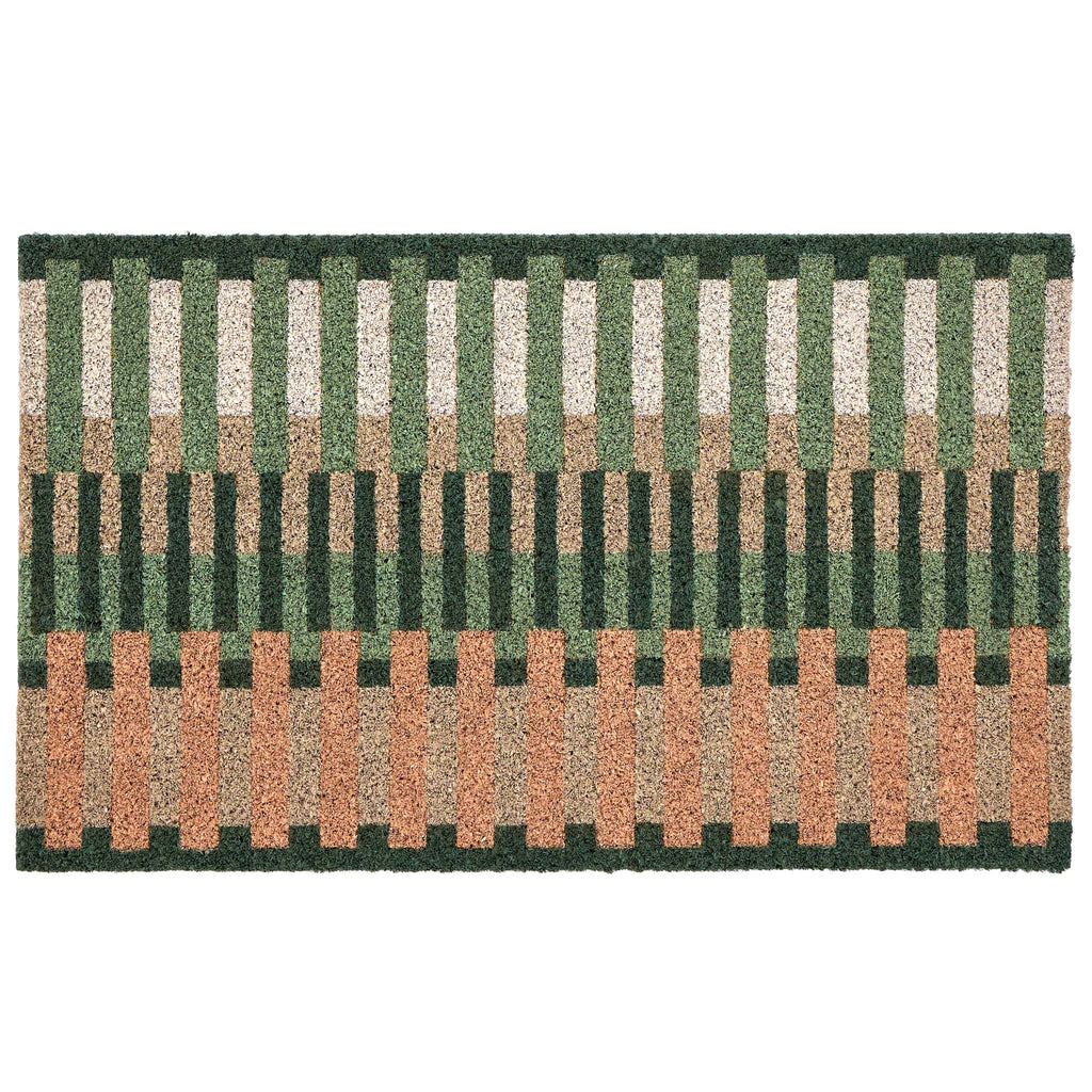 Pastel Broken Coir Stripe Doormat- made from natural coconut fibres featuring a broken stripe pattern.