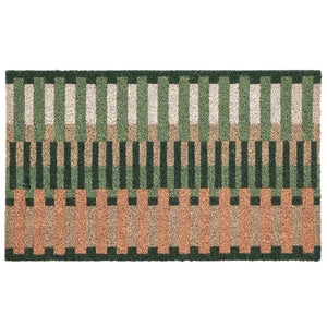Pastel Broken Coir Stripe Doormat- made from natural coconut fibres featuring a broken stripe pattern.