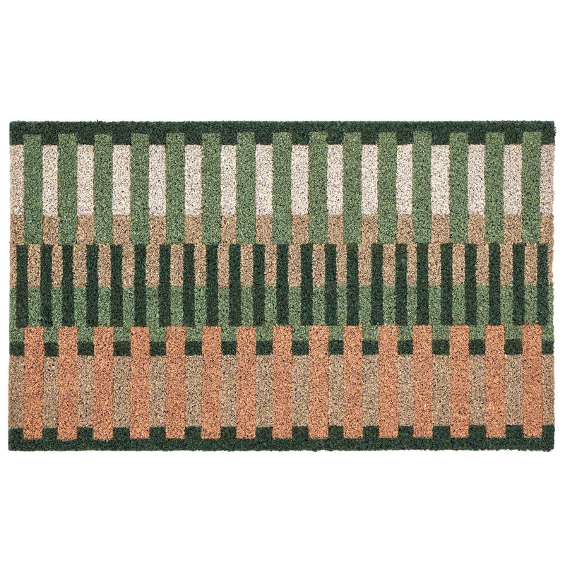 Pastel Broken Coir Stripe Doormat- made from natural coconut fibres featuring a broken stripe pattern.