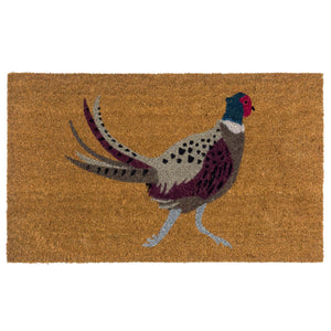 Pheasant Coir Doormat - a 100% recycled material coir doormat featuring a pheasant.