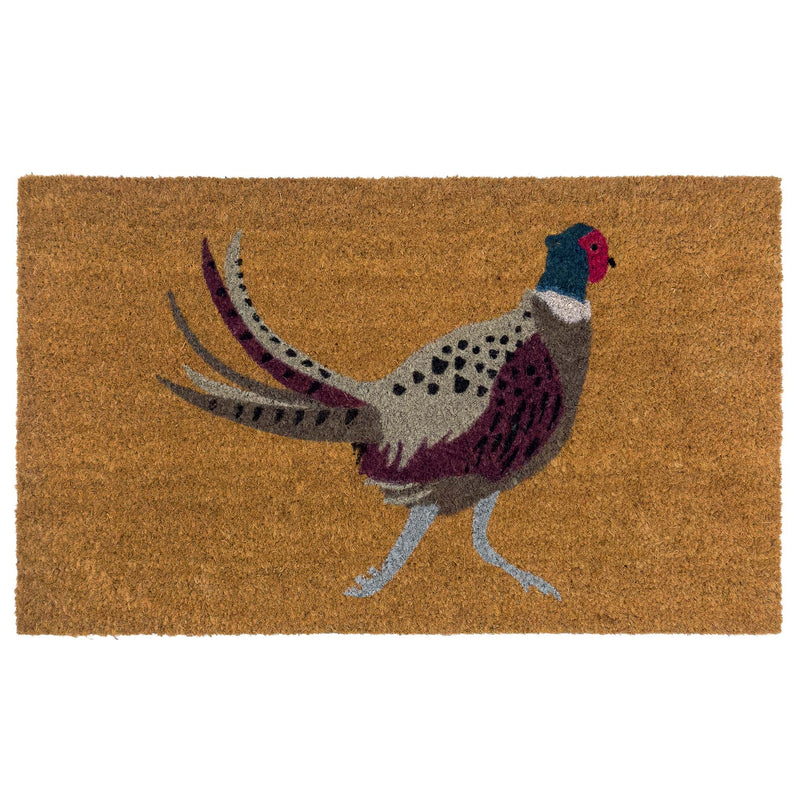 Pheasant Coir Doormat - a 100% recycled material coir doormat featuring a pheasant.