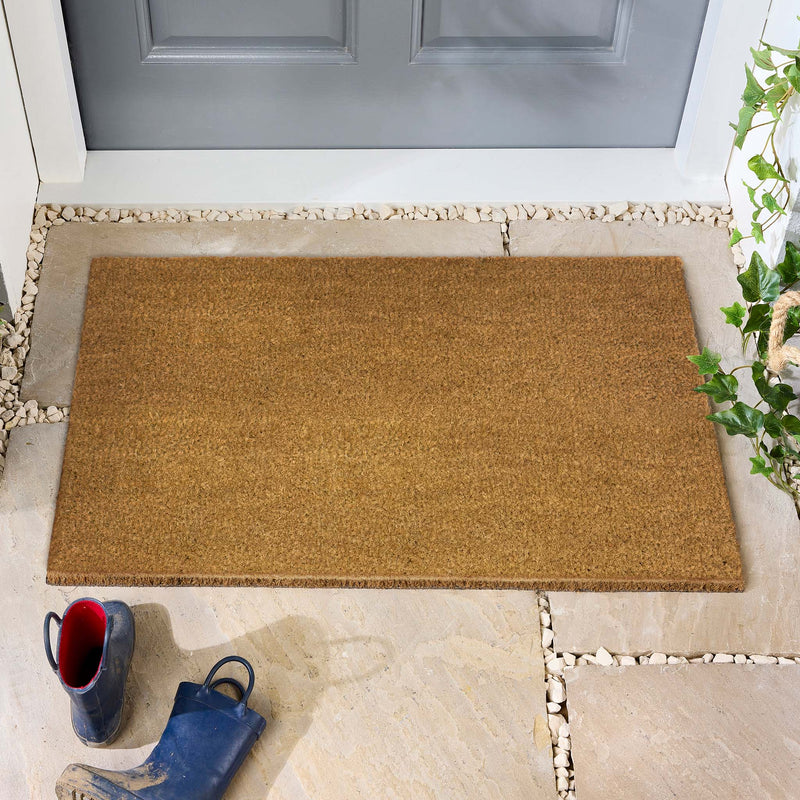 Plain Natural Coir Doormat - a 100% recycled material doormat in natural. 