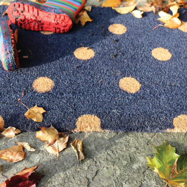 Printed Coir Polka Dots Doormat