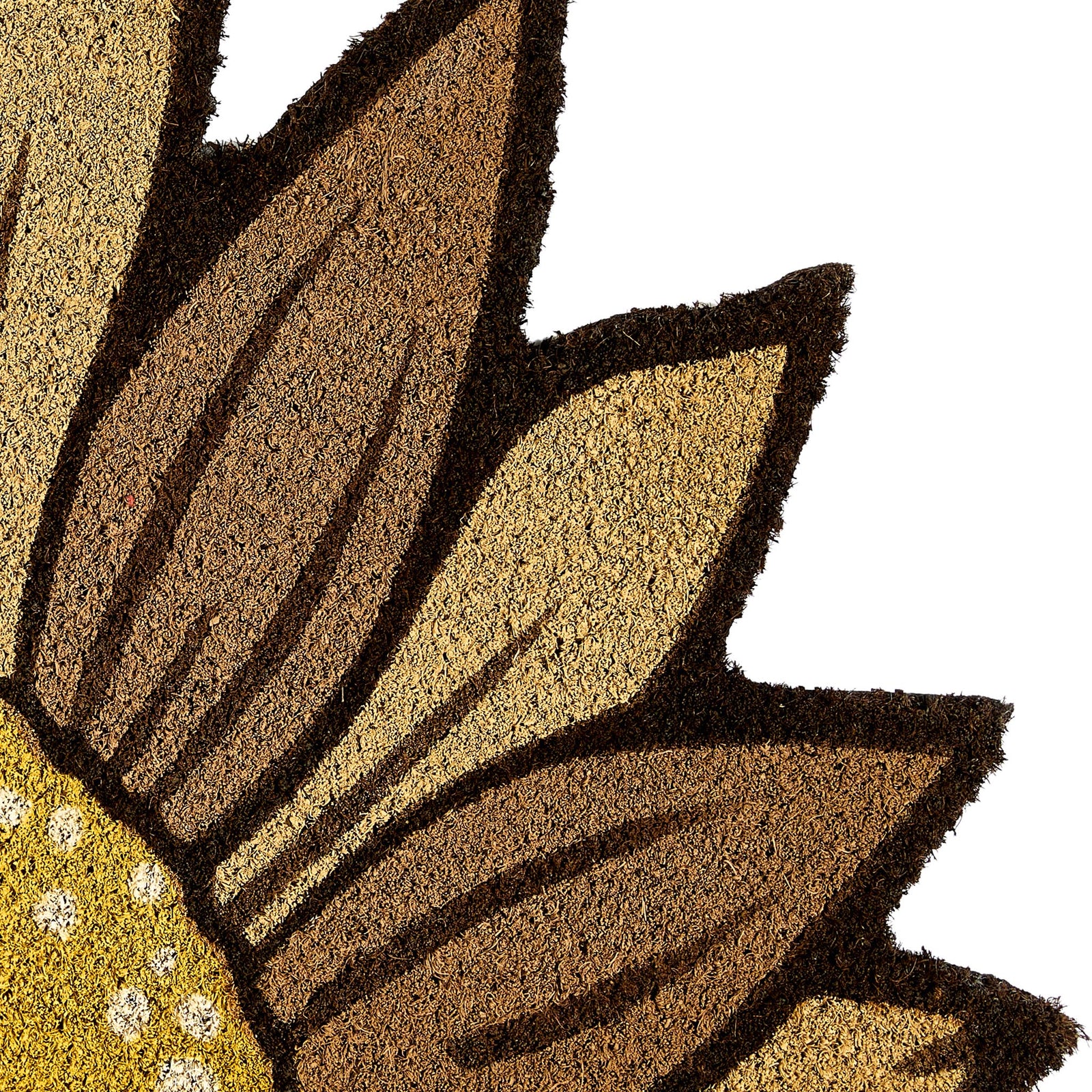Sunflower Coir Doormat made from natural coconut husk fibres, featuring a sunflower cut out design.
