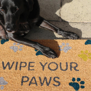 Printed Coir Wipe Your Paws Doormat
