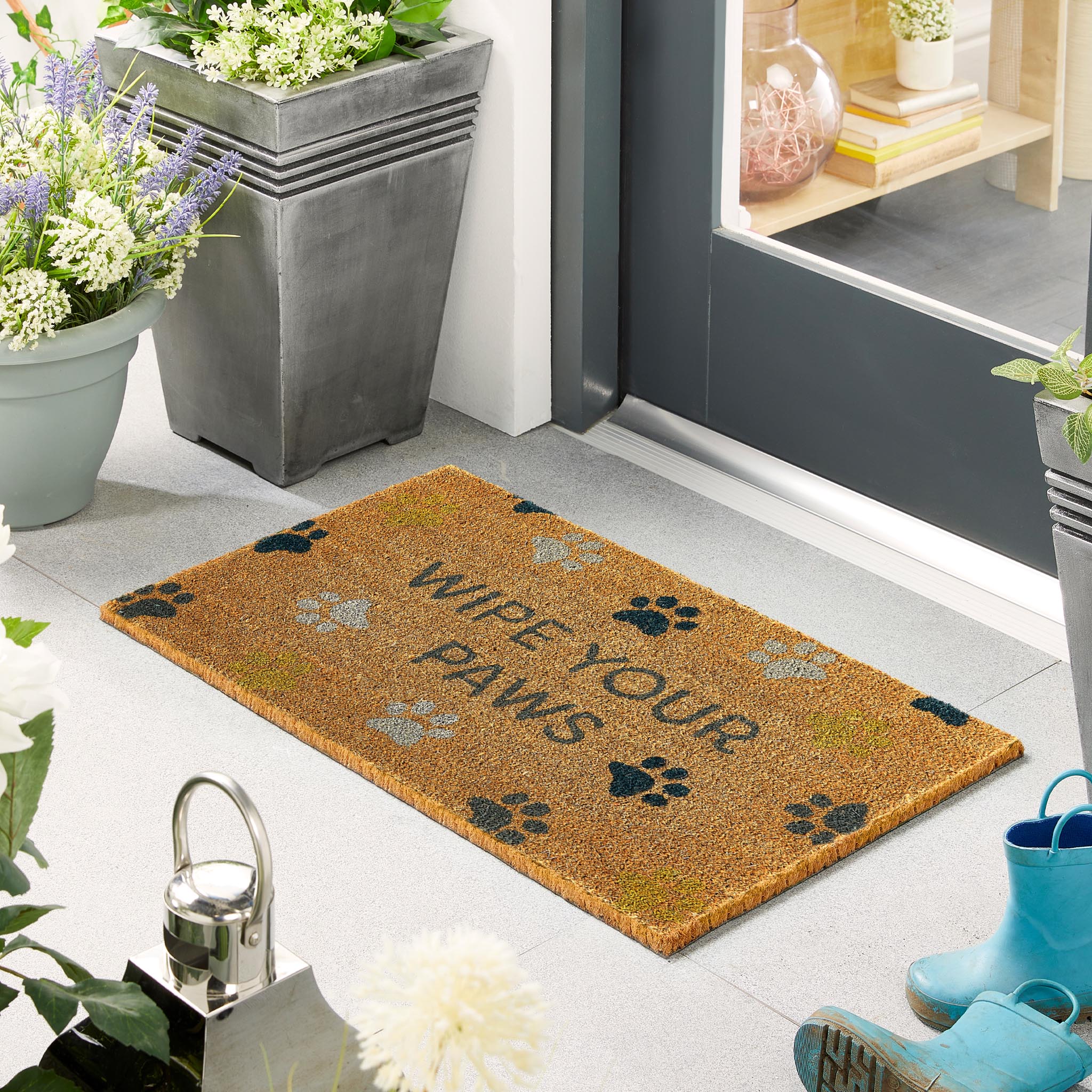 Printed Coir Wipe Your Paws Doormat
