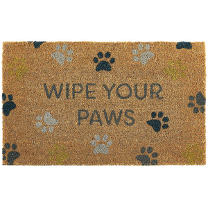 Printed Coir Wipe Your Paws Doormat