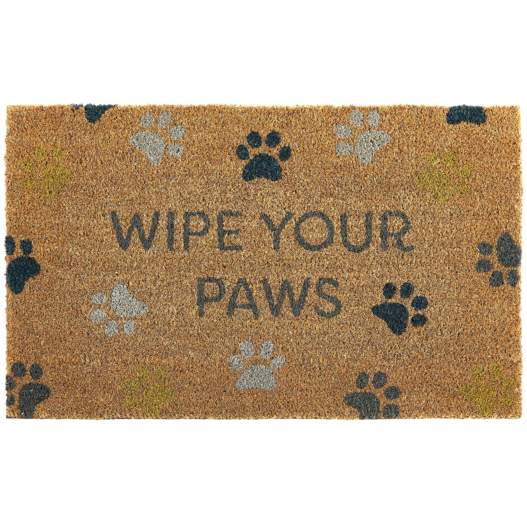 Printed Coir Wipe Your Paws Doormat
