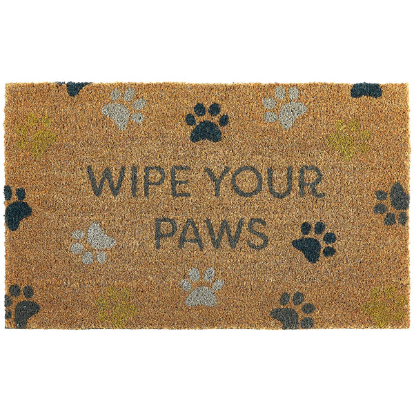 Printed Coir Wipe Your Paws Doormat