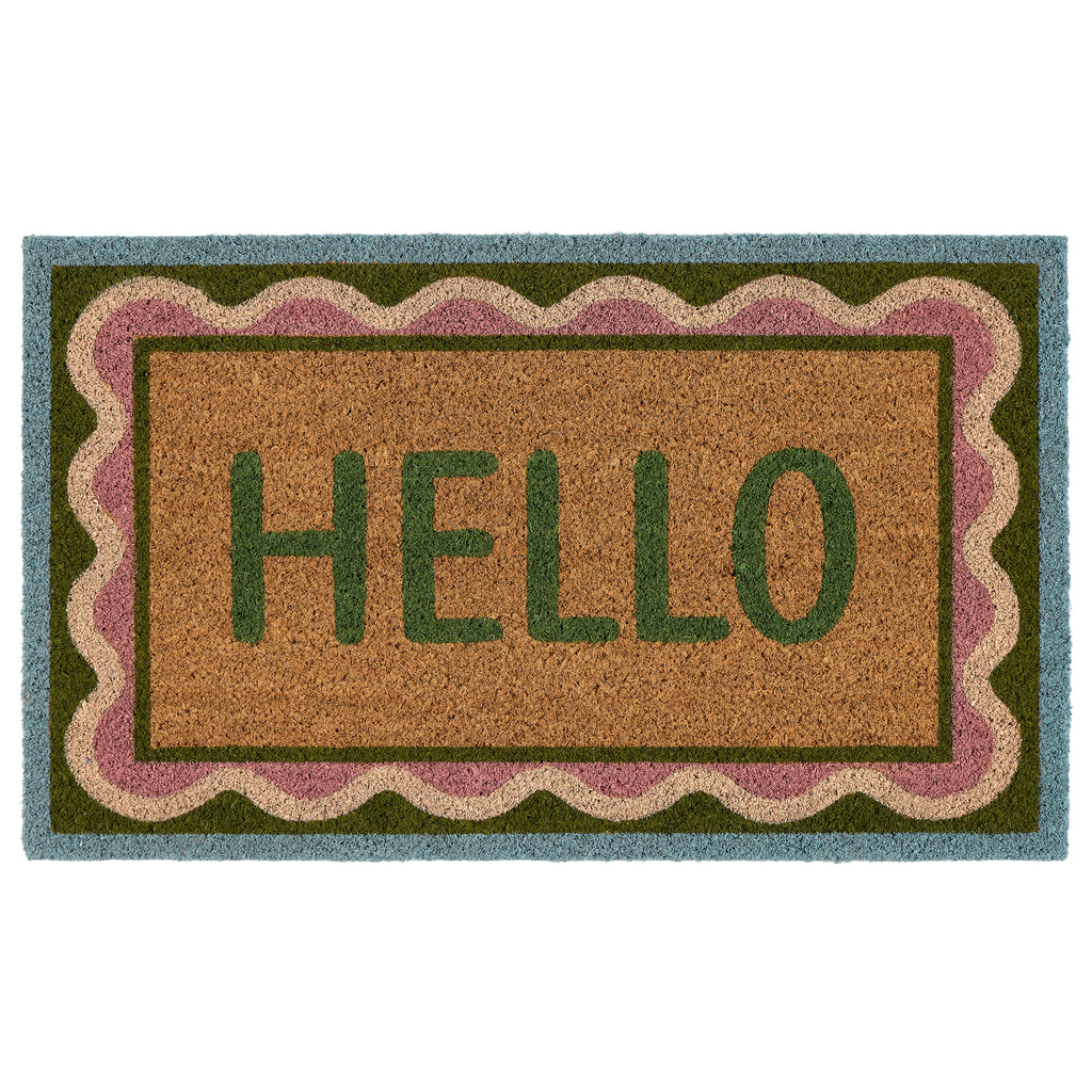 Hello Scallop Coir Doormat 1