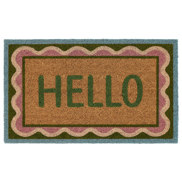 Hello Scallop Coir Doormat 1