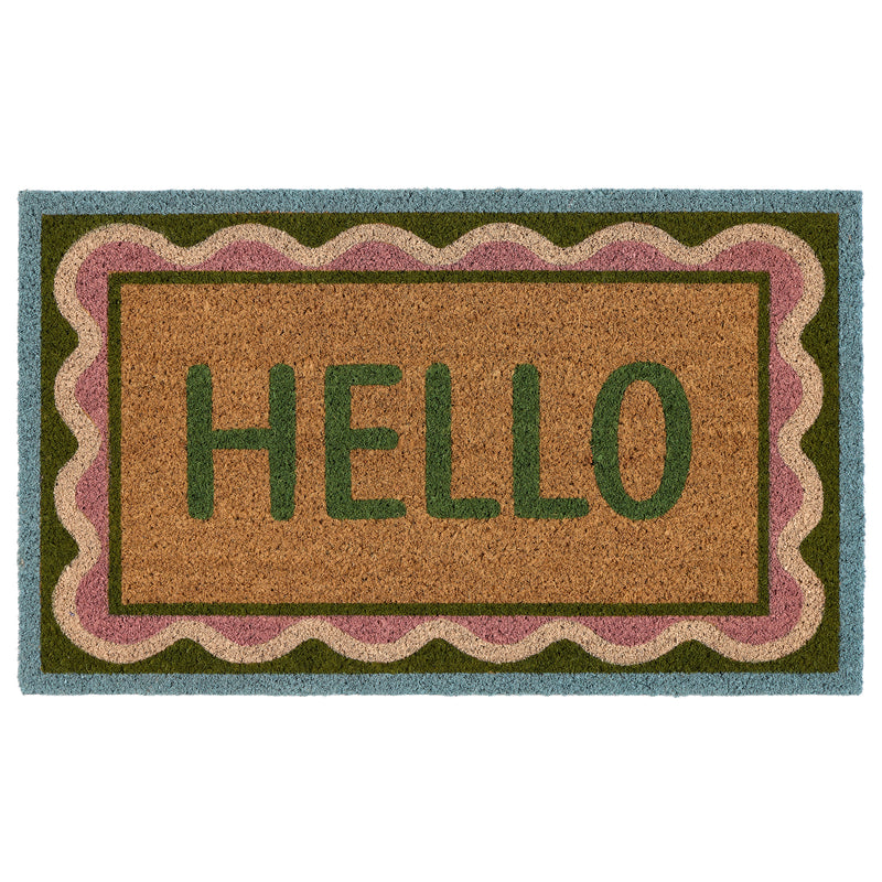 Hello Scallop Coir Doormat 1