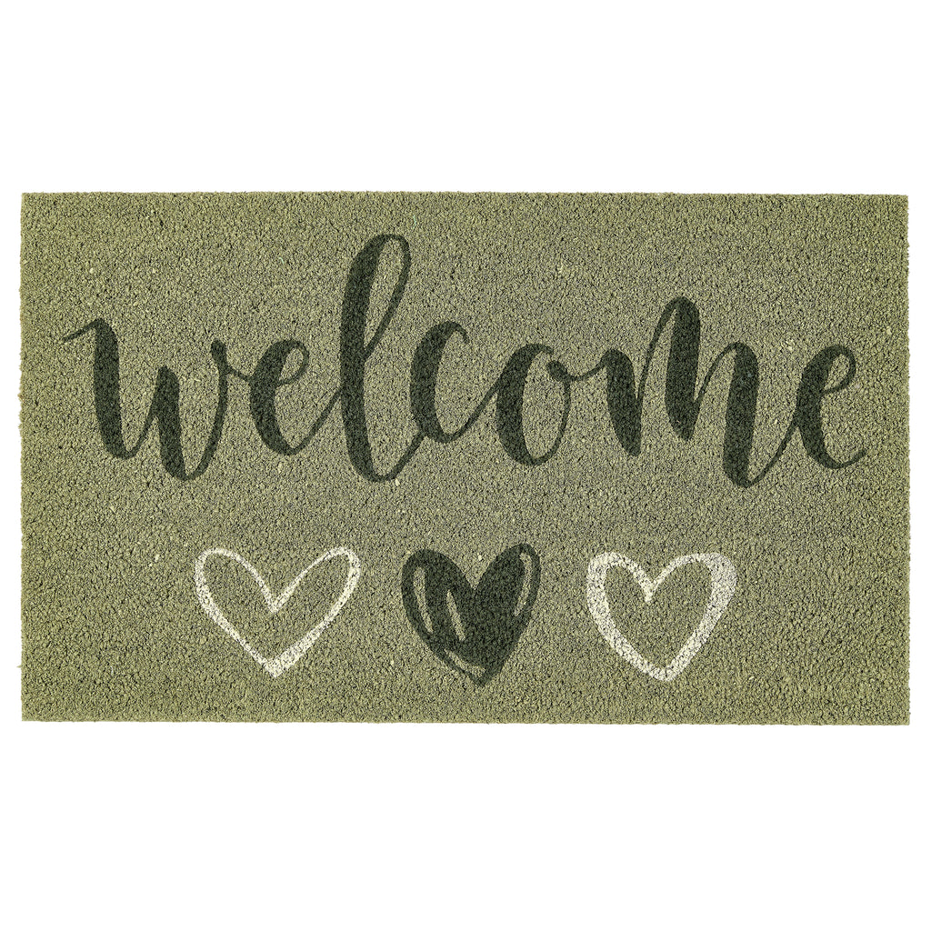 Welcome Sage Coir Doormat 1